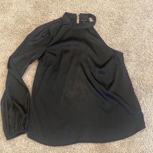 One sleeve black silk shirt